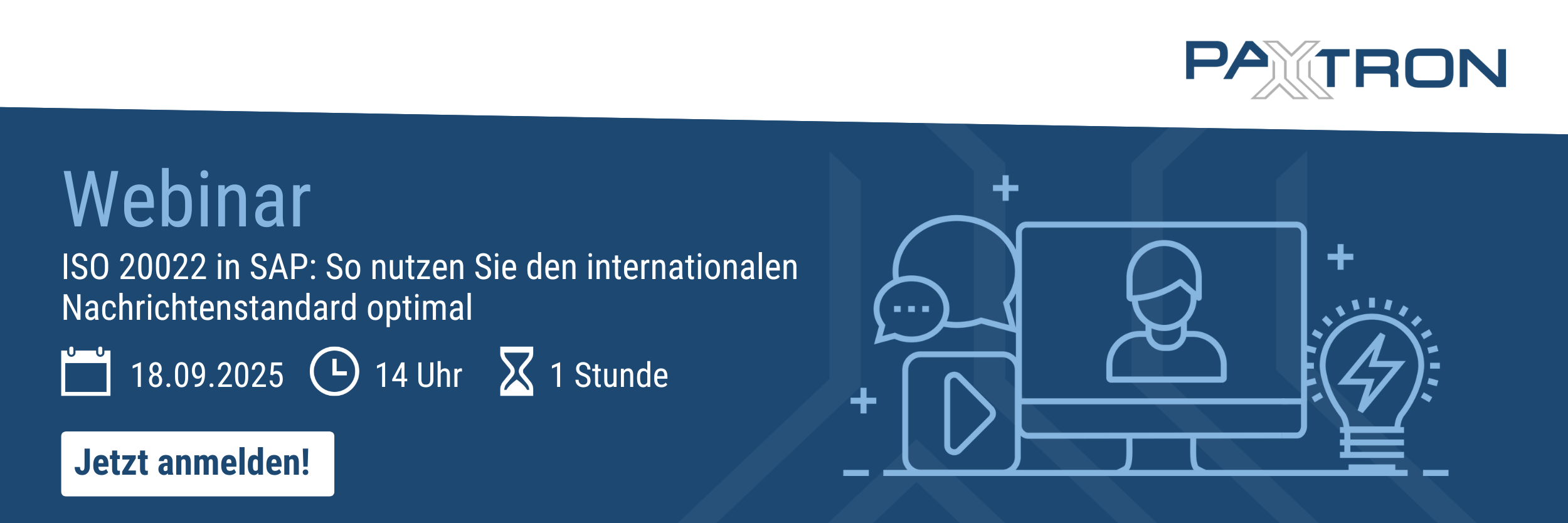 Einladung zum Webinar ISO 20022 am 18.09.2025 um 14 Uhr