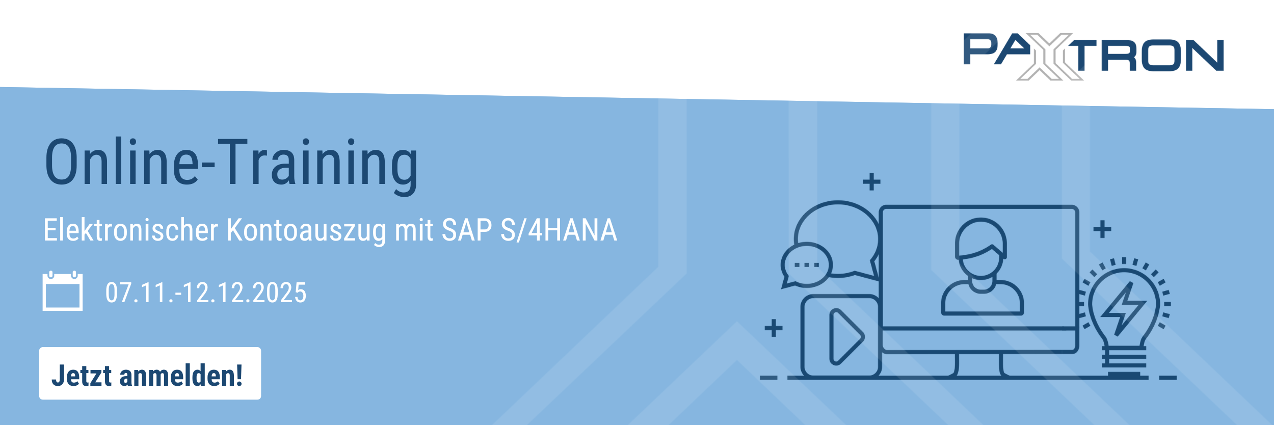 Einladung zum Online-Training "ELKO in SAP S/4HANA" vom 07.11.bis 12.12.2025.